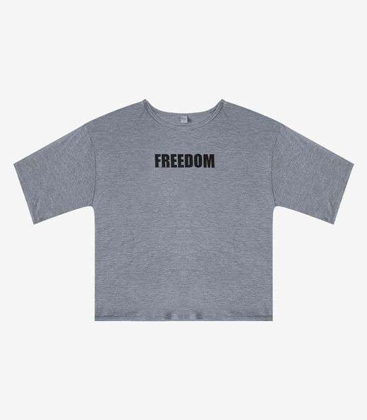 Blusa Feminina Em Viscotorcion Infinita Cor Cinza