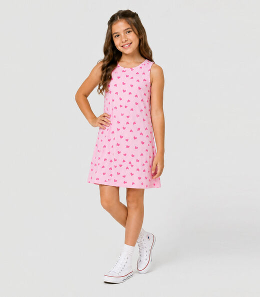 Vestido Infantil Feminino Estampado Select Rosa