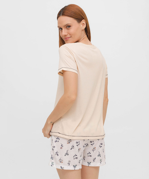 Pijama Feminino Estampado Manga Curta Marisa