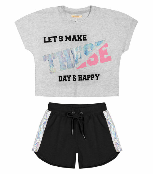 Conjunto Infantil Happy Days Trick Nick Cinza