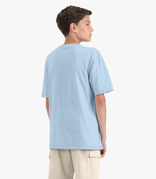 Camiseta Juvenil Masculina em Meia Malha Minty Azul