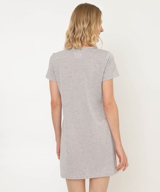 Camisola Estampa Frase Manga Curta Marisa Cinza
