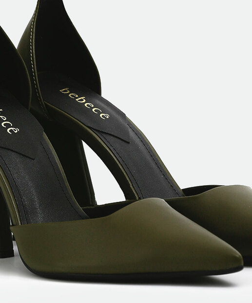 Scarpin Feminino Bico Fino Salto Grosso Bebecê 