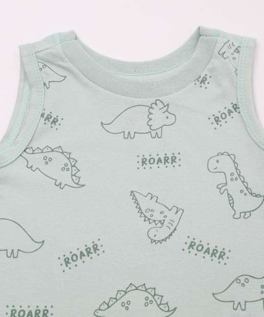 Regata Infantil Dinossauro Marisa Tam 1 a 3 Verde