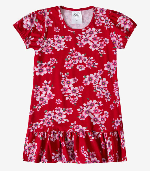 Vestido Infantil Menina Em Cotton Leve Select Vermelho