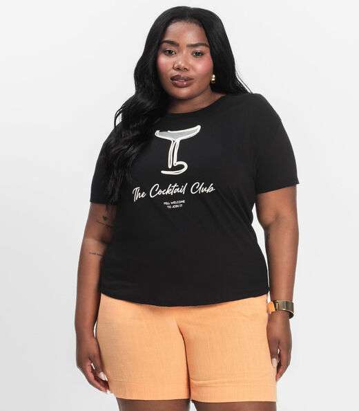 Image_Camiseta Plus Size em Meia Malha Secret Glam Preto