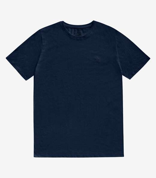 Camiseta Masculina Básica Meia Malha Diametro Azul