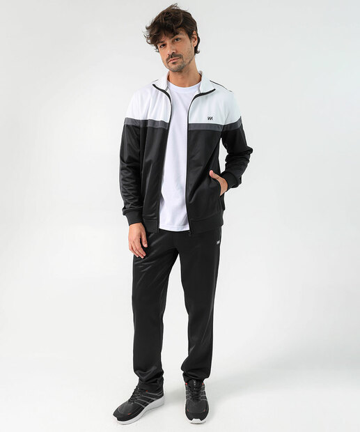 Jaqueta Masculina Esportiva Preta e Branca Marisa