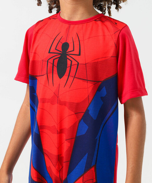 Macacão Infantil Fantasia Homem Aranha Marvel Tam 4 a 10