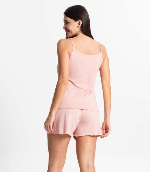 Pijama Feminino De Alças Select Bege