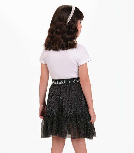 Conjunto Blusa com Saia Menina Trick Nick Preto