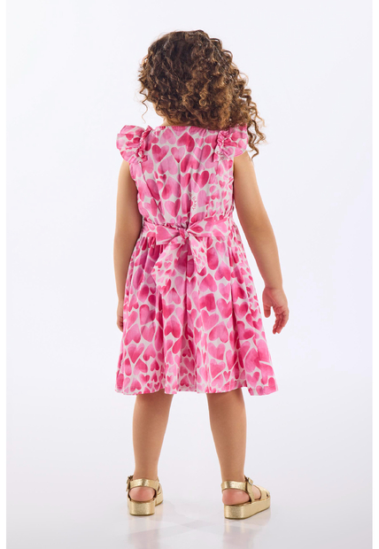 Vestido Infantil Corações em Algodão Up Baby
