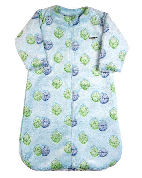 Saco de Dormir Bebe Casulo Pijama Cobertor Soft Estampado Grosso Ziper - Azul