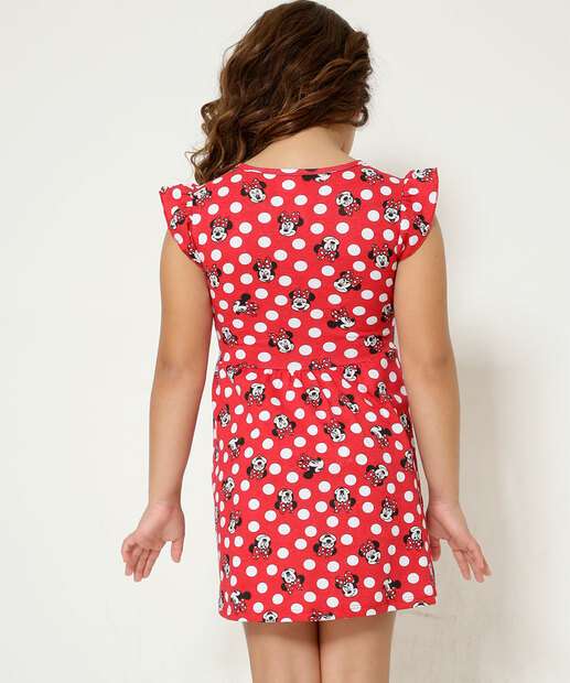 Vestido Infantil Estampa Minnie Disney Tam 4 a 10