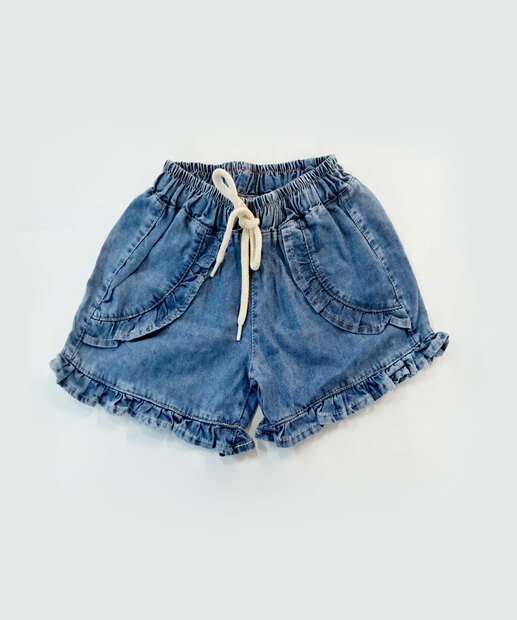 Image_Short Infantil Jeans Babado Tam 1 a 3 Azul