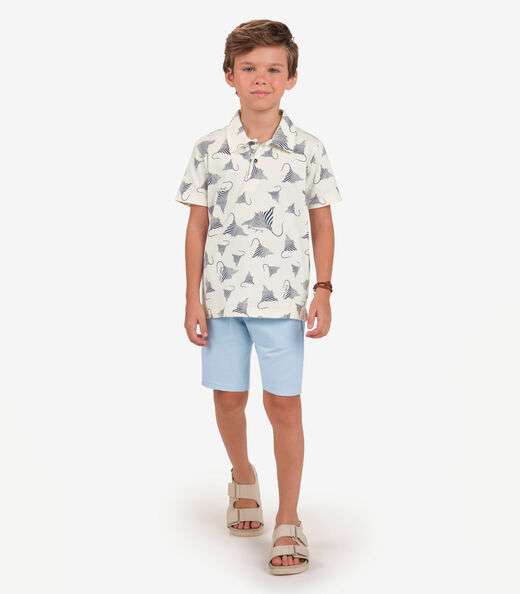 Conjunto Polo Com Bermuda Menino Tick Nick Bege