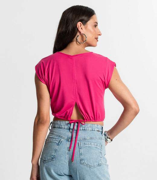 Blusa Feminina Manga Curta Rovitex Rosa