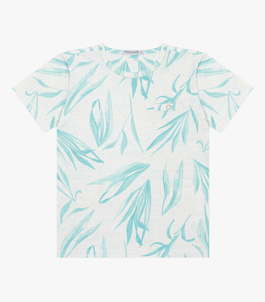 Camiseta Infantil Estampa Folhagens Trick Nick Azul