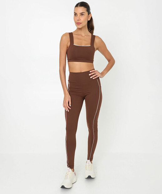 Top Fitness Alças Largas Viés Marisa Marrom