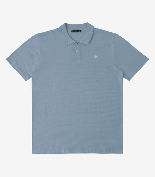 Image_Polo Masculina Meia Malha Texturizada Diametro Azul