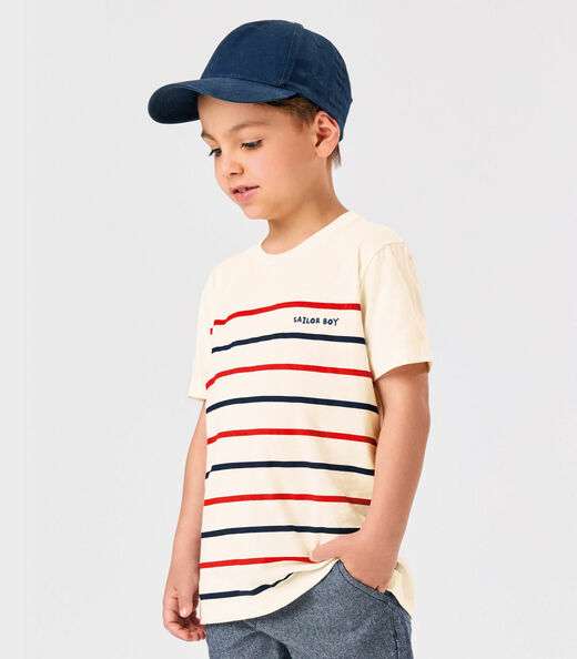 Conjunto Infantil Camiseta Com Bermuda Trick Nick Bege