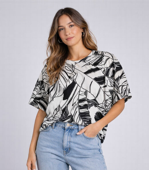 Image_Blusa Feminina Com Estampa Infinita Cor Preto
