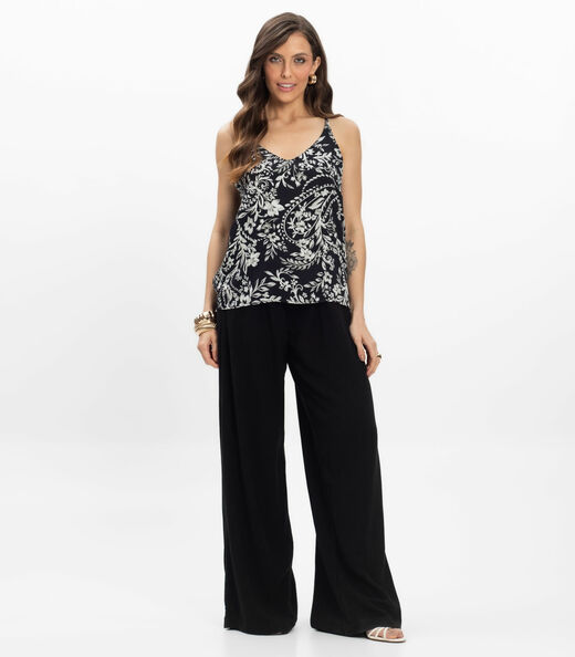 Blusa de Alça Viscose Khyara Feminina Endless Preto