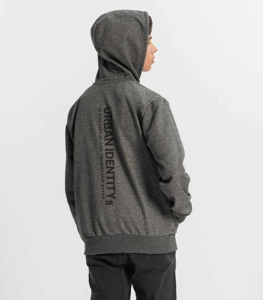 Moletom Juvenil Menino Com Capuz Minty Cinza