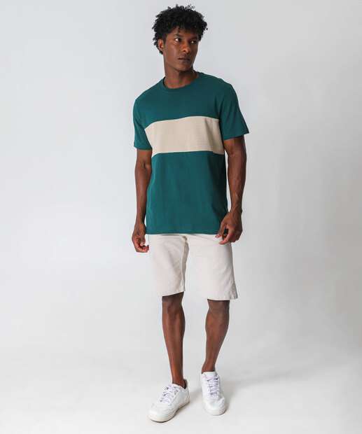 Camiseta Masculina Recorte Textura MR Verde