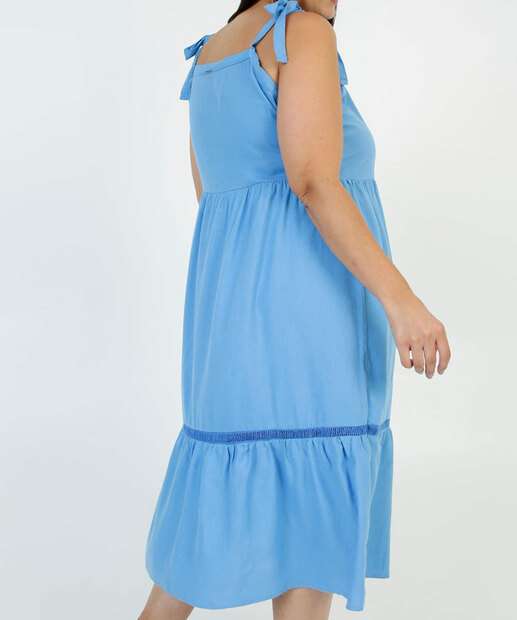 Vestido Plus Size Midi Feminino Amarração