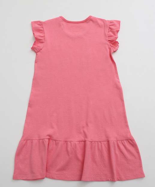 Vestido Infantil Stitch E Angel Disney Tam 4 a 10 Rosa