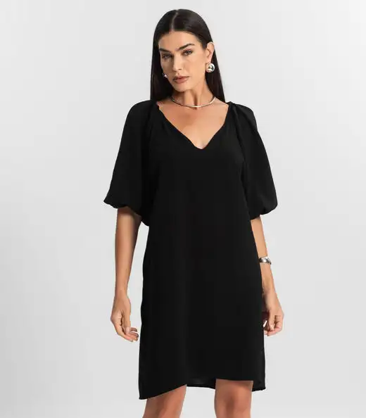Vestido Feminino Liso Rovitex Preto