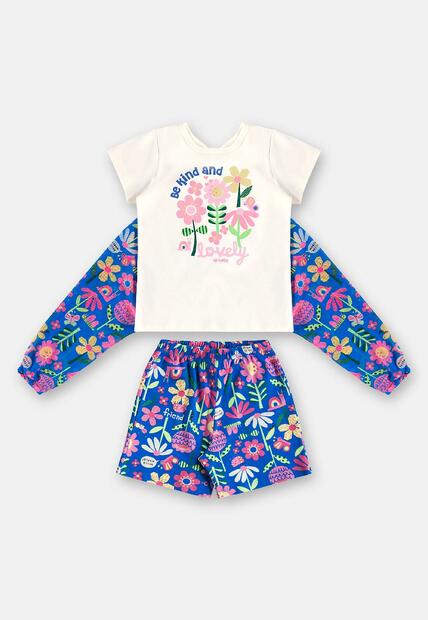 Pijama Blusa com Asas e Short Up Baby
