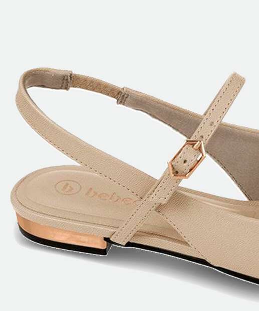 Sapatilha Feminina Slingback Bico Redondo Bebecê 