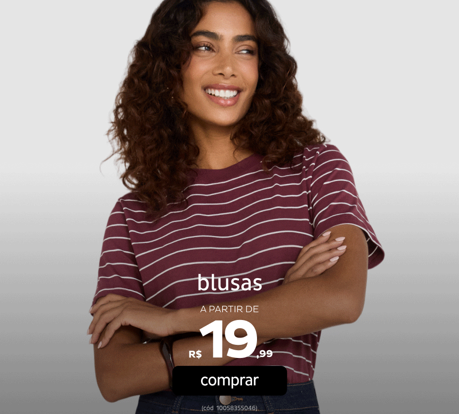 Blusas a partir de R$19,99