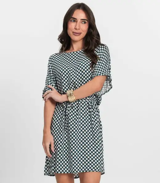 Vestido Feminino Estampado Infinita Cor Verde