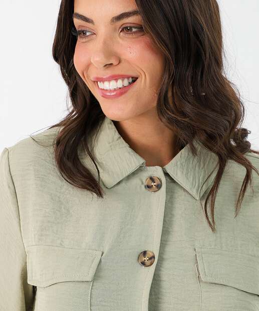 Jaqueta Feminina Bomber Bolsos Marisa Verde