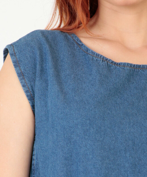 Blusa Cropped Feminina Jeans Muscle Tee 