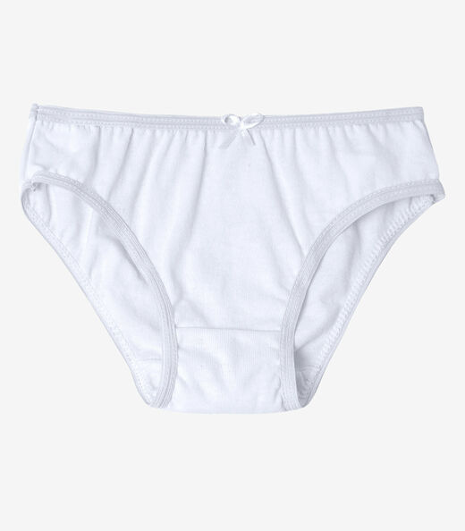 Kit 3 Calcinhas Infantil Lisas Em Algodão Select Branco