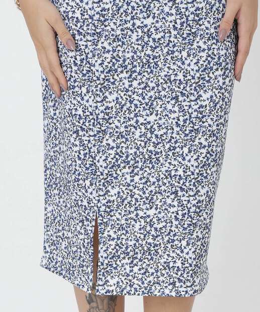 Vestido Midi Feminino Estampa Flores Marisa