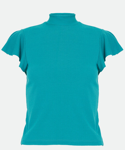 Blusa Feminina Babado Gola Alta Marisa