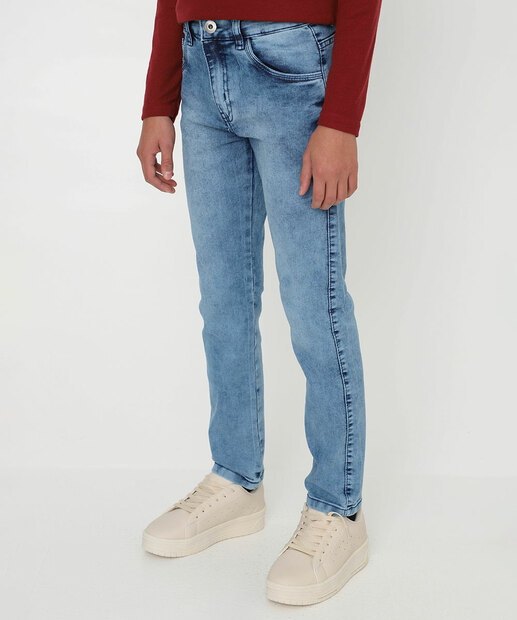 Calça Juvenil Jeans Skinny MR Tam 10 a 16 Azul