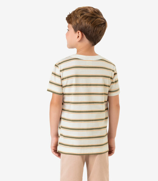 Camiseta Infantil Meia Malha Rovi Kids Bege