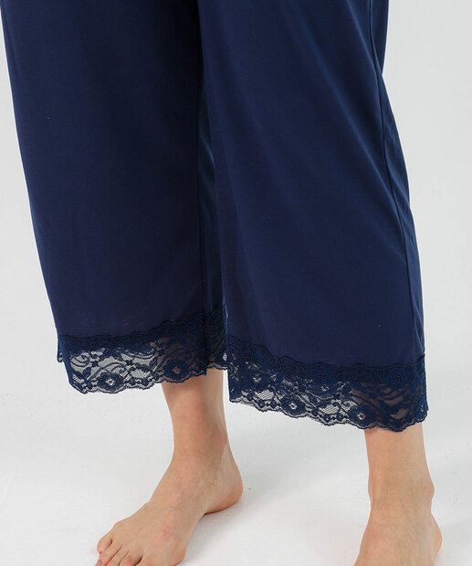 Pijama Feminino Macacão Renda Alças Finas Marisa Azul