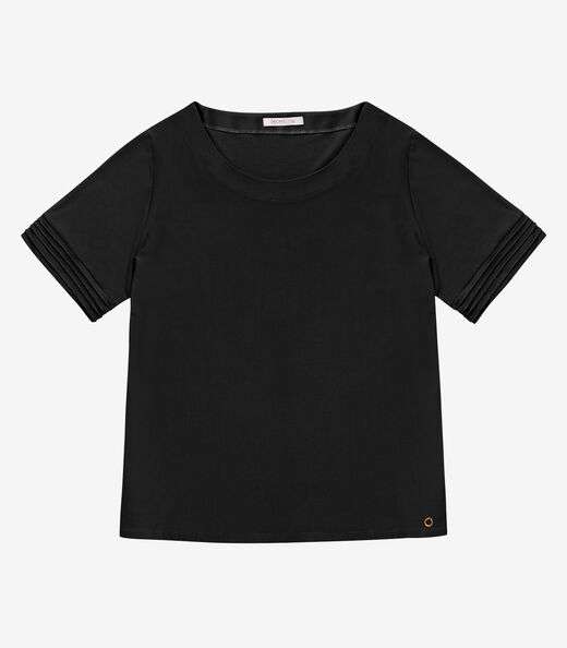 Blusa Feminina Manga Curta Secret Glam Preto