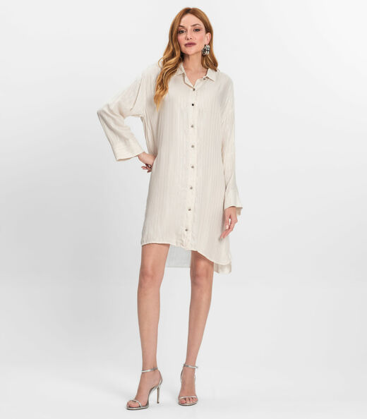 Vestido Chemise Feminino Com Botões Endless Bege