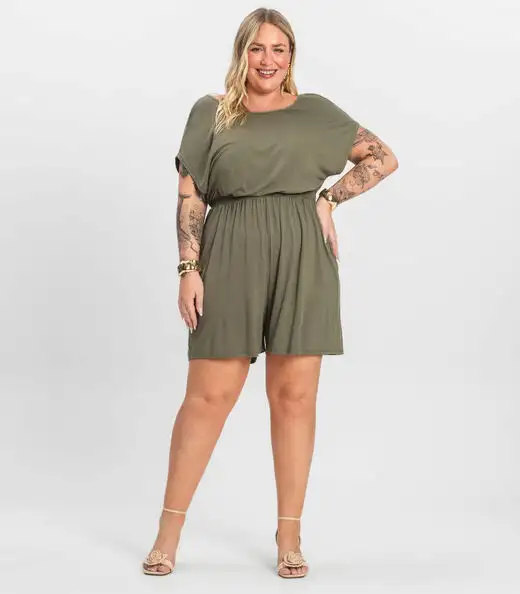 Macaquinho Feminino Malha Visco Infinita Cor Verde