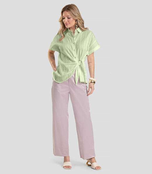 Camisa Feminina em Tricoline Dianna Verde