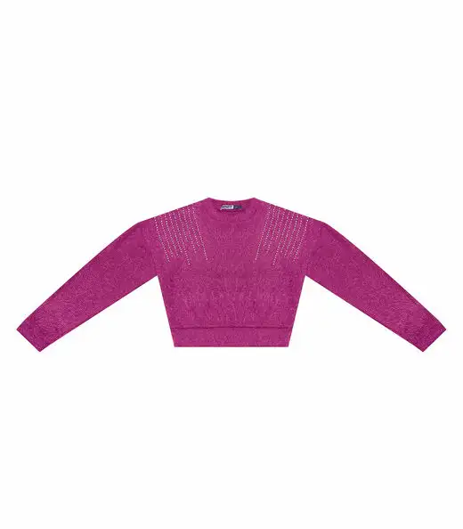 Blusão Juvenil Feminino Em Tricot Minty Roxo