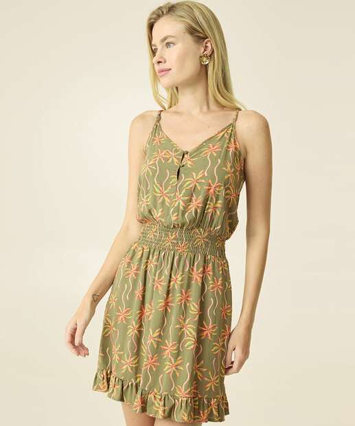 Vestido Feminino Estampado Alças Finas Marisa